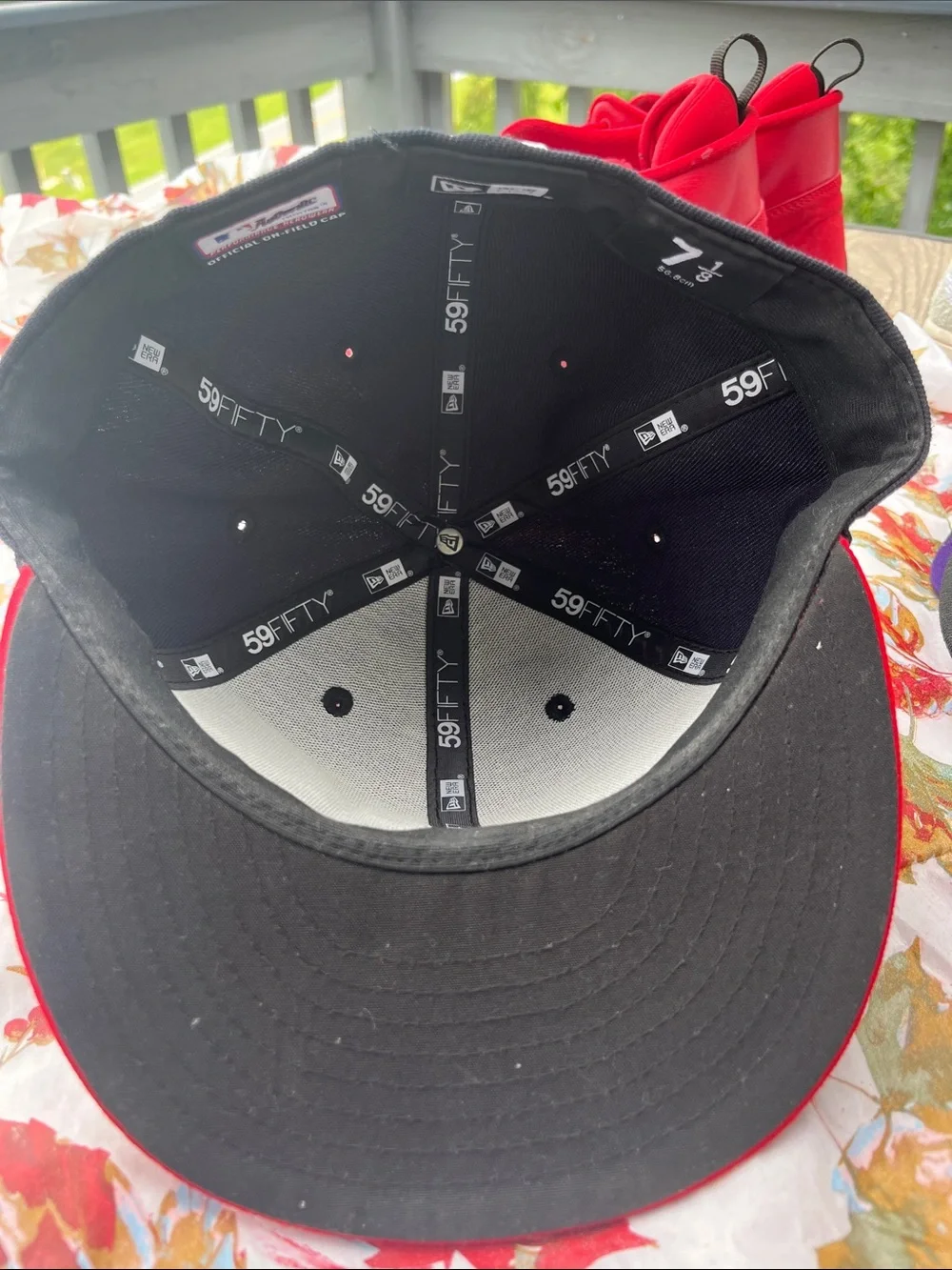 New Era Black Crown Red Brim Atlanta A Fitted Hat